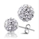 thumbnail image 1 of Pendientes de mujer con caja y bola de discoteca con cristales blancos, pendientes colgantes con gancho para mujer, 1 of 6