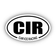 Car Ice Racing CIR Oval Bumper Sticker 3M Vinyl Decal 3 in x 5 in
