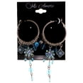 thumbnail image 2 of Mi Amore Flower Hoop-Earrings Silver-Tone/Blue, 2 of 2