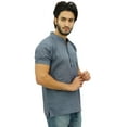 thumbnail image 4 of Atasi Chemise à Manches Courtes pour Homme en Coton Gris à Col Mandarin Vêtements Ethniques-X-Grand, 4 of 7