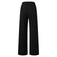 thumbnail image 5 of Huowey Wide Leg Sweatpants For Women Baggy Low Rise Joggers Pants With Pocket Drawstring Casual Daily Trendy Gym Athletic Bottoms,Black,L, 5 of 7