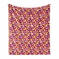 thumbnail image 1 of Geometric Soft Flannel Fleece Throw Blanket, Contemporary Modern Mosaic Pattern with a Vibrant Color Scheme, Cozy Plush for Indoor and Outdoor Use, 50" x 60", Pale Orange Magenta, by Ambesonne, 1 of 6