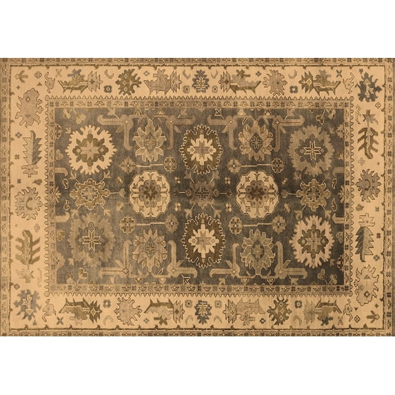 Ahgly Company Indoor Rectangle Oriental Brown Industrial Area Rugs, 7' x 10'