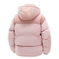 thumbnail image 4 of LTTVQM Mens Winter Thickened Windproof Warm Hooded Coat Color Block Wear Comfortable Outerwear Cotton Jacket Pink 3XL, 4 of 4