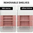 thumbnail image 5 of Fumedo Metal Locker Storage Cabinet with 4 Doors and 2 Adjustable Shelf for Books Clothes(Pink), 5 of 6