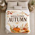 thumbnail image 5 of Autumn Harvest Welcome Display, Cozy Friendship Quote Scene, Warm Flannel Blanket for Living Room and Reading Nook, Art Lovers Thanksgiving Gift, Artistic Home Decor, 5 of 9