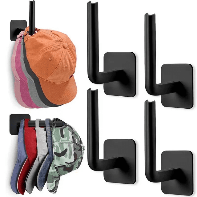 Hook Type Shelf Baseball Cap Hat Rack for Wall Cap Hanger Storage No Drilling Hat Display Organizer No Drilling Track Door Handl