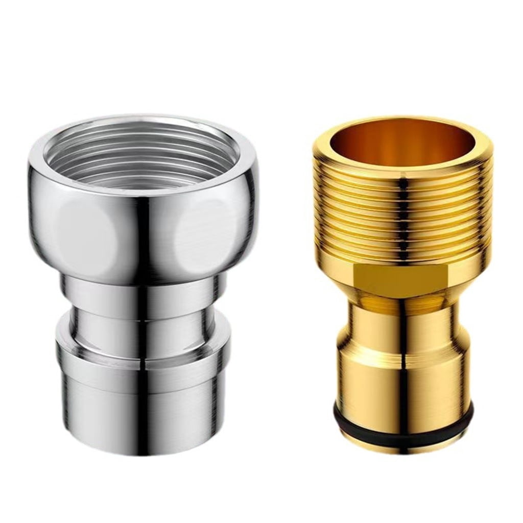 Tibvox Strong Brass Hose Adapters Universal Quick Connection Couplers for Faucets Garden Hoses & Washing Machine Tubes