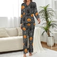 thumbnail image 2 of Top-kevin Womens Pajamas Set Stars Leaves Pattern Soft Long Sleeve Sleepwear Button Down Sets, 2 of 12