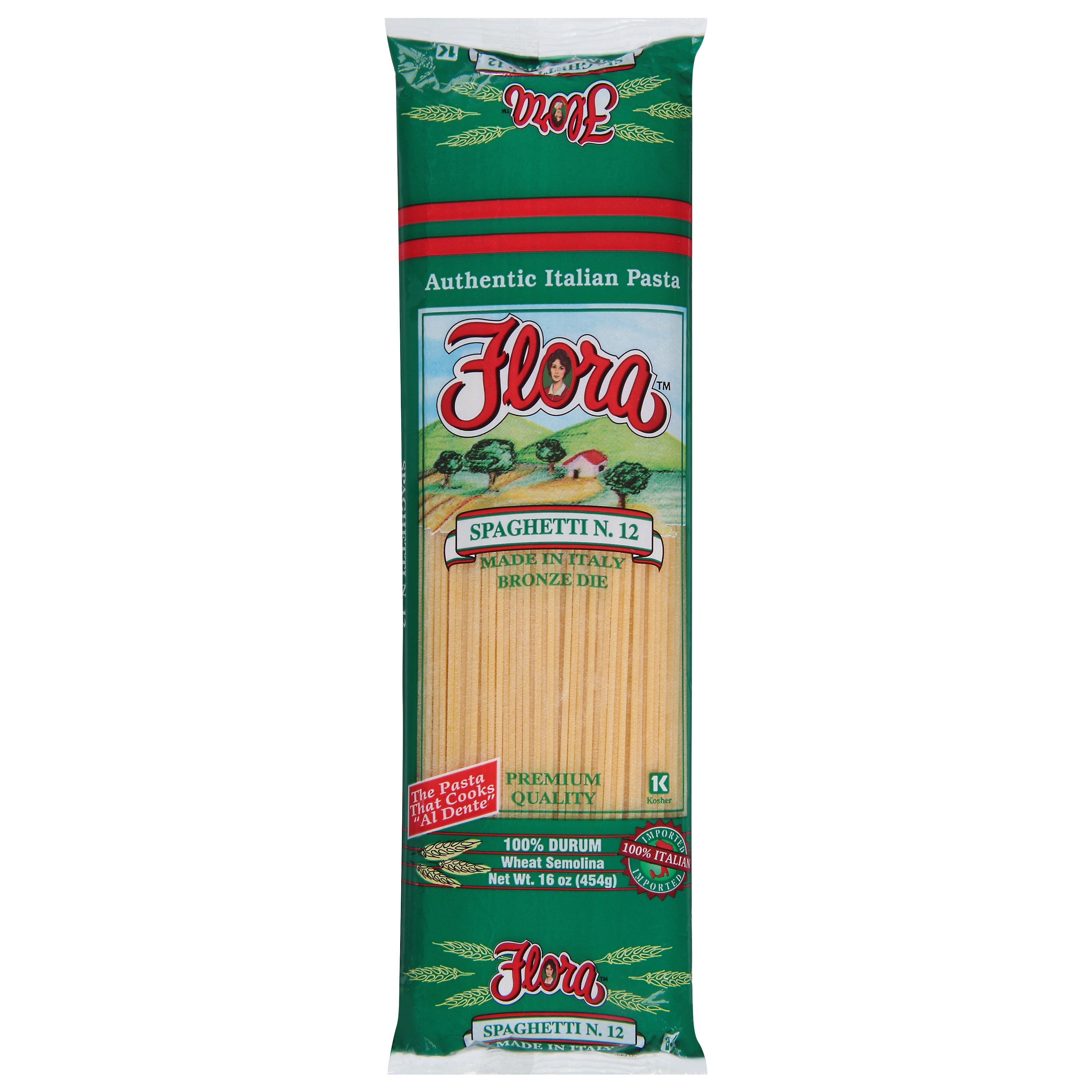 (4 pack) Flora Fine Foods Spaghetti N. 12, 16 oz