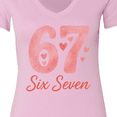 thumbnail image 4 of Inktastic 67th Birthday Celebration Hearts Women's V-Neck T-Shirt, 4 of 5