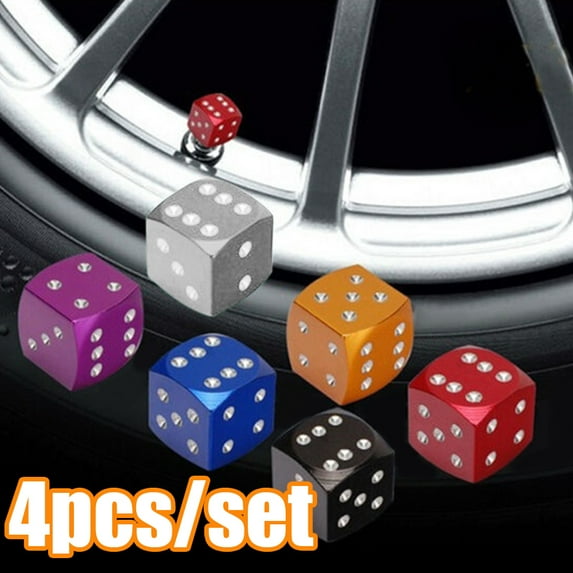Cheers.US 4Pcs Aluminum Dice Valve Aluminum Dice Style Valve Stem Caps Car Motorcycle Tire Caps Bicycle Dust Caps Multicolored Caps Car Motorcycle Tire Caps Bicycle Dust Caps