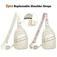 thumbnail image 3 of SUOSDEY Gray Sling Bag for Women Crossbody PU Leather Chest Bag for Traveling Hiking Cycling, 3 of 7