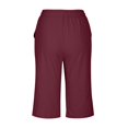 thumbnail image 4 of Dazajoo Summer Shorts for Women Loose Fit Knee Length Bermuda Drawstring Shorts with Pockets Womens Casual Solid Color Beach Half Pants 2024,Wine,XXXL, 4 of 7