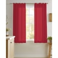 thumbnail image 4 of Pure Red Sheer Curtains 39 Inch Length 2 Panels Set for Living Room/Bedroom, Simple Solid Color Kitchen Curtains with Grommet Semi-Sheer Curtains Drapes Voile Window Treatments 27.5"x39"x2, 4 of 7