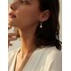 thumbnail image 3 of Pearl Earrings for Women, Sterling Silver Post Open Hoop Dangle Earrings Trendy Jewelry Gift, 3 of 5