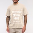thumbnail image 6 of Custom T-Shirt with Your Image for Men Women, 230g Pure Cotton Washed Short Sleeve Tee Apricot S, 6 of 6