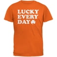 thumbnail image 1 of St. Patricks Day - Lucky Everyday Orange Adult T-Shirt, 1 of 1