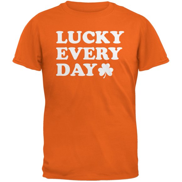 St. Patricks Day - Lucky Everyday Orange Adult T-Shirt
