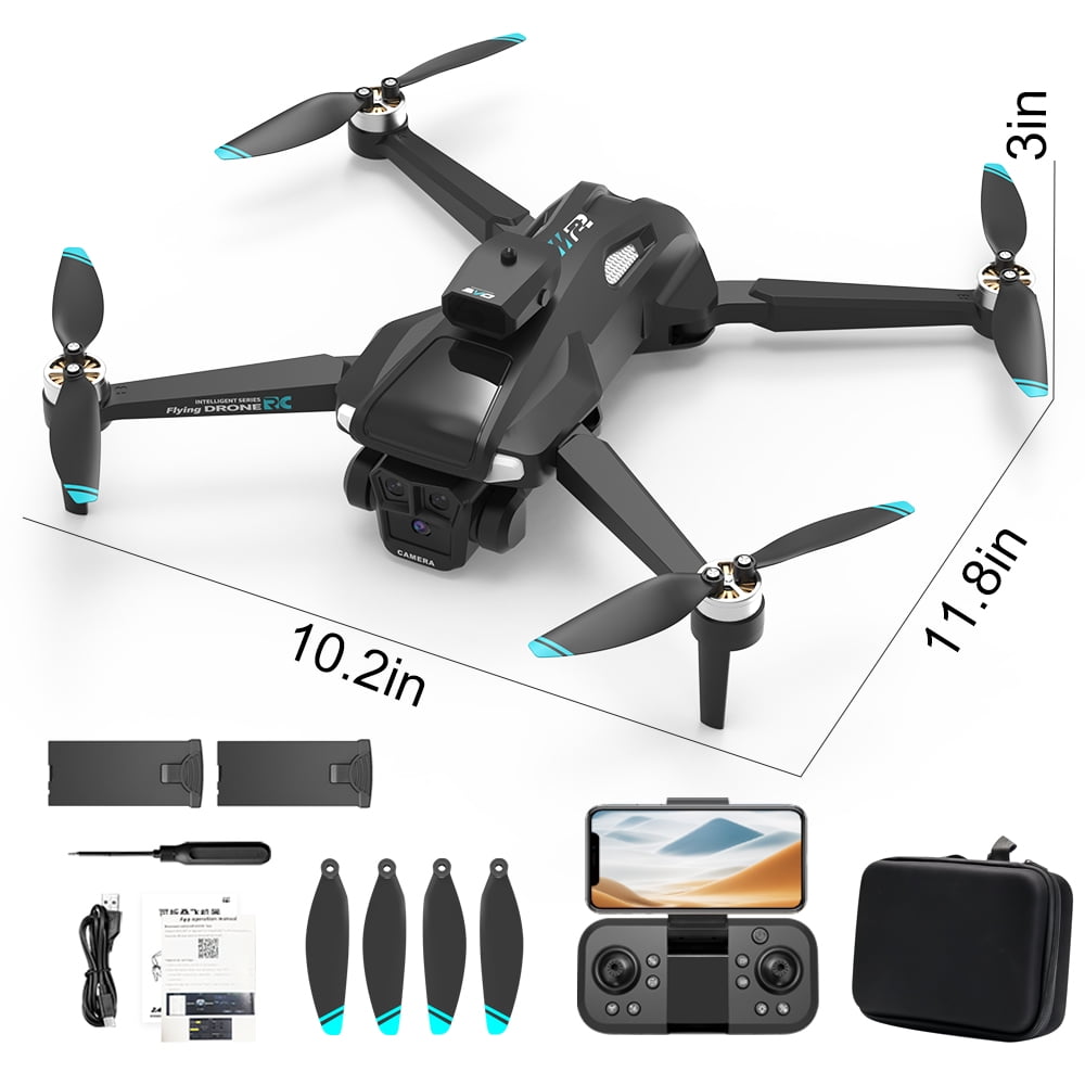 JoyStone FPV Drone with 720P HD Camera for Beginner, 720P Foldable RC Quadcopter with Brushless Motor, Optical Flow, 2 Batteries, Great Gift Toy for Kids Adults, Black