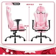 thumbnail image 3 of BestOffice Ergonomic Gaming Chair , High Back PU Leather w/Footrest, Rolling Swivel for Adults ,Pink, 3 of 7