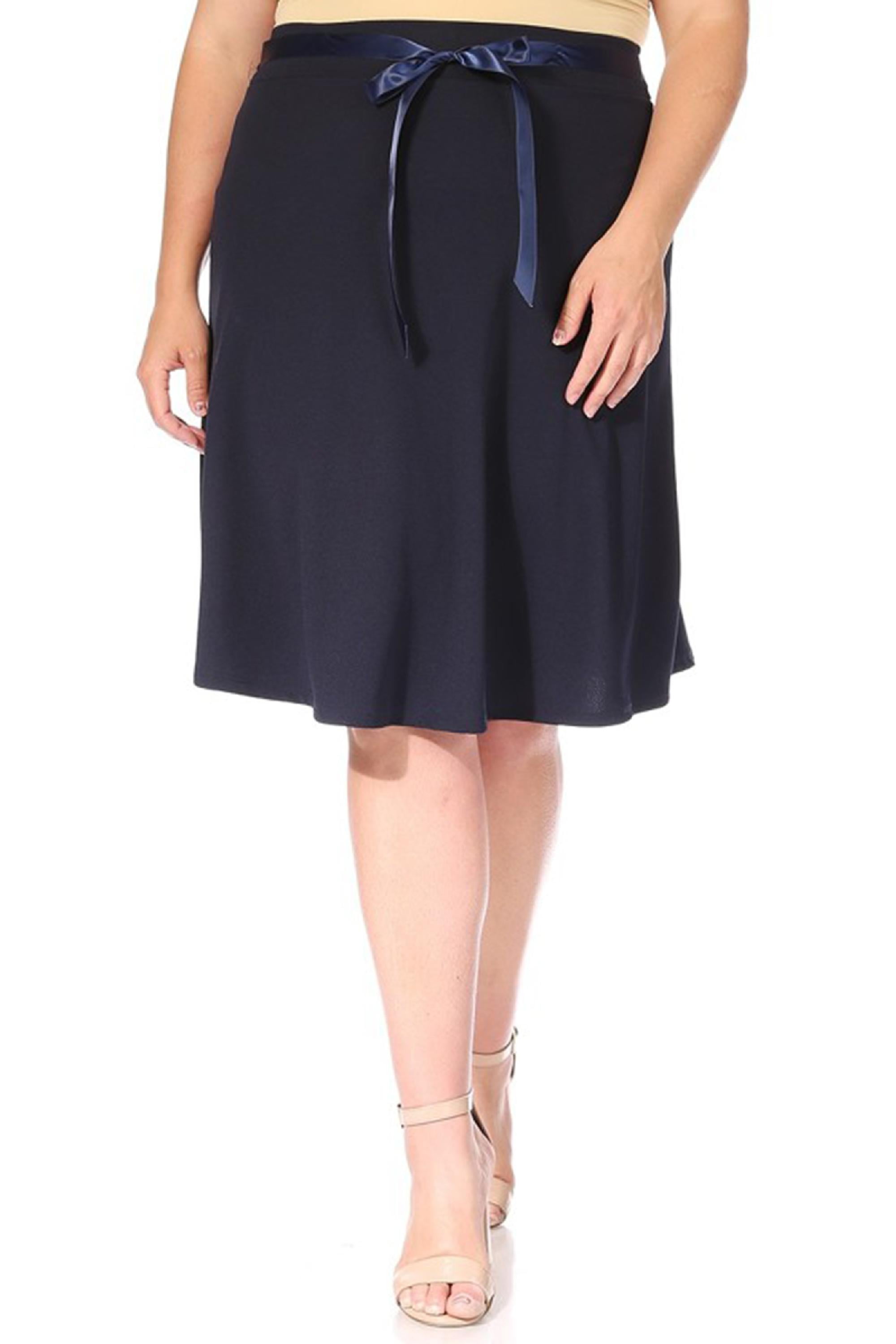 Plus Size Casual High Waist Satin A Line Midi Skirt Egypt Ubuy