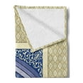 thumbnail image 2 of Moroccan Soft Flannel Fleece Throw Blanket, Medieval Door with Ottoman Architecture Persian Influences Culture Design, Cozy Plush for Indoor and Outdoor Use, 50" x 70", Blue Beige, by Ambesonne, 2 of 5