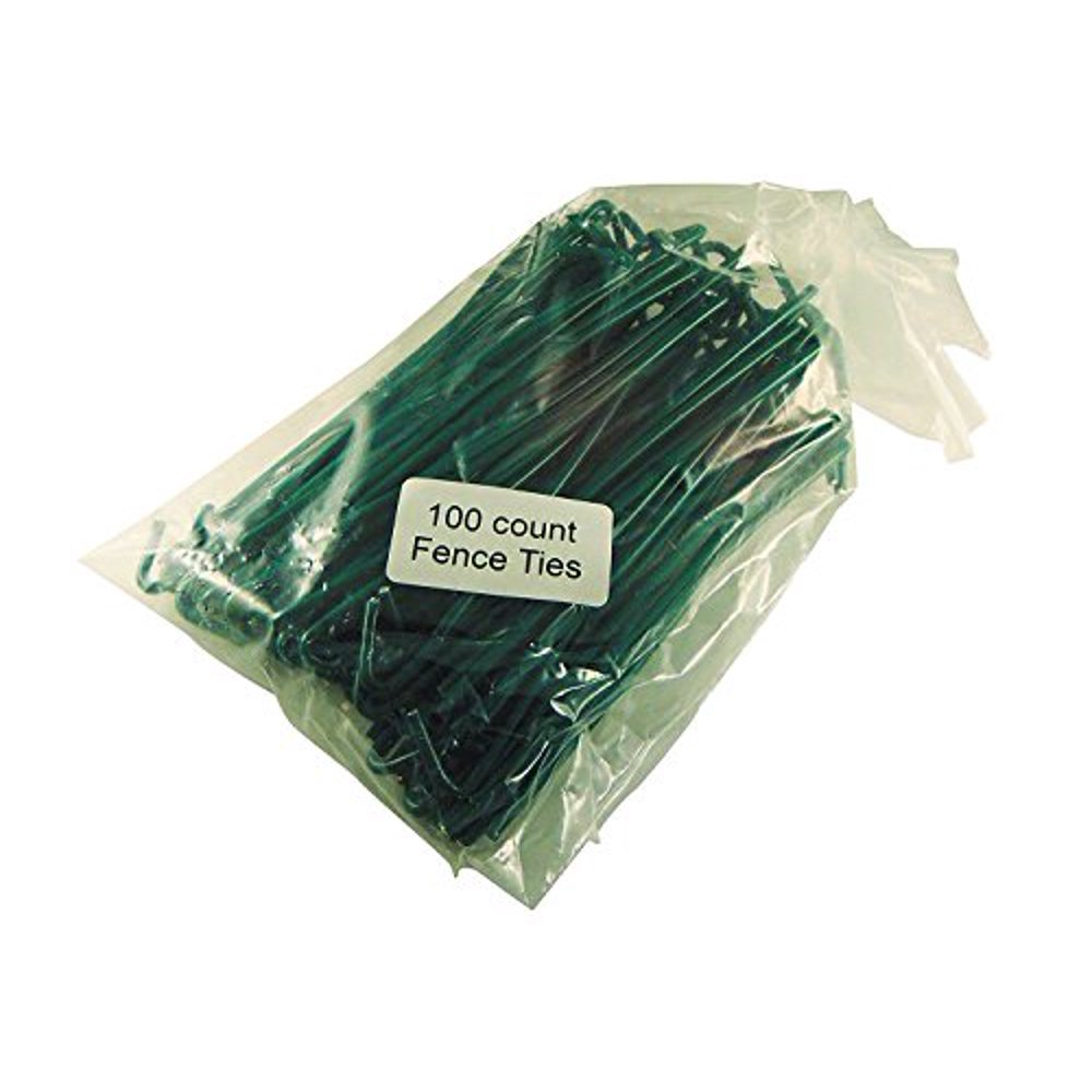 Green PVC Coated Aluminum Chain Link Fence Ties 100 Count Pack 6 1/2