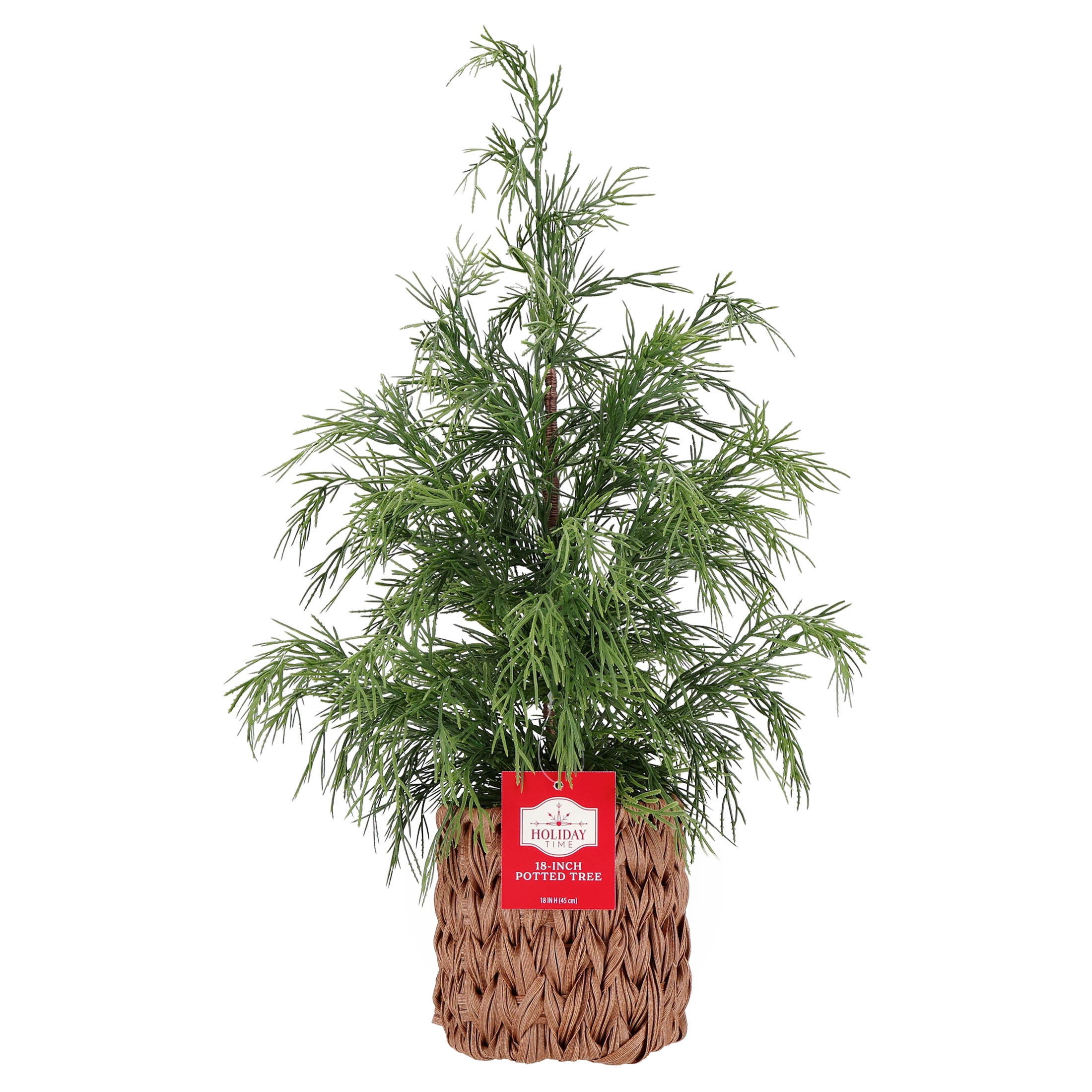 Potted Cypress Artificial Christmas Tree, Green and Brown, 18", by Holiday Time