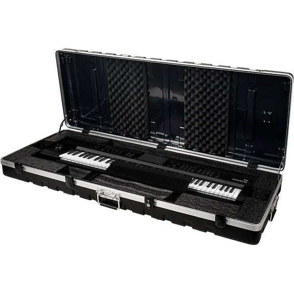 Sound Town Lightweight 76-Note Keyboard Case, ATA Flight Case with TSA Approved Locking Latches, Customizable Interior, Recessed Wheels (STKBC-76)