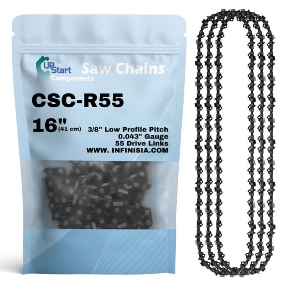 3-Pack 16-Inch Chainsaw Chain Replacement for Stihl 61PMM3 55 - R55 (16", 3/8", .043", 55 Drive Links)