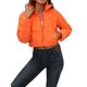 thumbnail image 4 of VISgogo, chaqueta corta para mujer, chaquetas de plumón de Color sólido a la moda, abrigo acolchado recortado, abrigo cálido de invierno VISgogo moda, 4 of 8