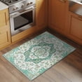 thumbnail image 2 of Turquoise Boho Entryway Rug 2'x3'&nbsp; Non Slip Front Door Mats, Vintage Abstract Art Floral Ethnic Tribe Entrance Rugs Indoor Outdoor Carpet, Washable Floor Mats Small Area Rug for Bedroom Kitchen, 2 of 8