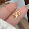 thumbnail image 2 of SFTING Necklace for Women Dainty Infinity Necklace 925 Sterling Silver 5A CZ Minimalist Pendant Yellow Mother's Day Jewelry Anniversary Gifts for Her, 2 of 6