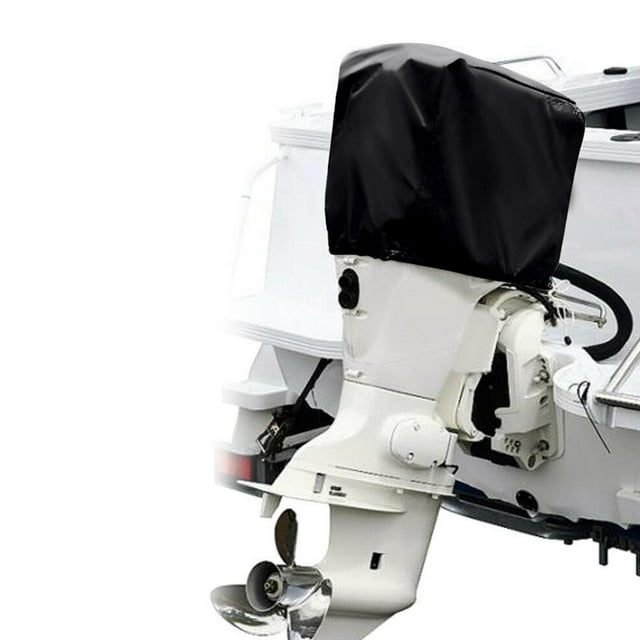 Colaxi Boat Full Outboard Engine Cover, Outboard Motor Cover Dust Rain Protection Waterproof Black Anti Scratch Heat Resistance Marines , 30-60HP for 30-60HP Engines
