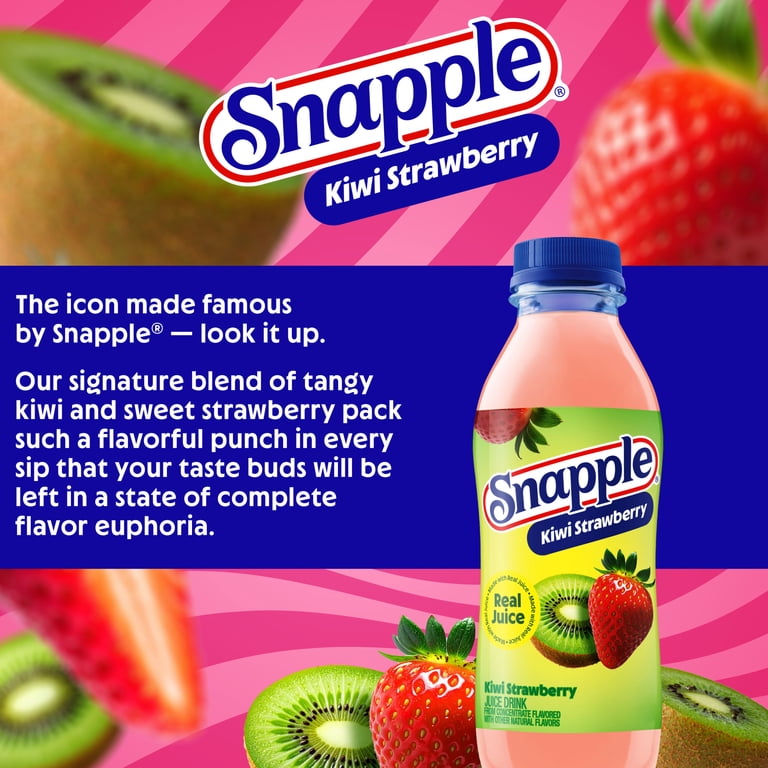 2 pack) Snapple Kiwi Strawberry Juice Drink, 16 fl oz, 6 Count