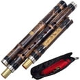 thumbnail image 1 of Flute, 8 Holes Chinese Flute Xiao Woodwind Instrument, Chinese Traditional Handmade Musical Instrument Key Of F/G Dizi[Energy Class A], 1 of 5