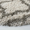 thumbnail image 3 of SAFAVIEH Hudson Louise Plush Geometric Shag Area Rug, Ivory/Grey, 5' x 5' Round, 3 of 6