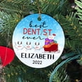 thumbnail image 3 of Best Dentist Ever Ornament Christmas, Personalized Ornaments Xmas, Custom Name Orthodontist Ornament, Gift for Dental Assistant Hygienist Tooth, 3 of 6