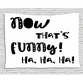 thumbnail image 1 of Funny Words Tapestry, Vintage Doodle Typography with Fun Letters Laughing Good Time Hilarious Jokes, Wall Hanging for Bedroom Living Room Dorm Decor, 80W X 60L Inches, Black White, by Ambesonne, 1 of 2