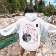 thumbnail image 4 of XIAONU Tokyo Graphic Hoodie For Women Oversized Cherry Blossom Print Pullover Top Soft Casual Travel Hoodies, 4 of 6