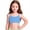 A-Blue305, variant on Girls Swimwear Bikini Top Summer Solid Color Quick Dry Swimsuit Top Girl Bathing Suit For Kids 4-10Y Lovely Beachwear