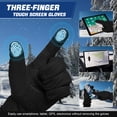 thumbnail image 5 of Men Women Winter Gloves Touchscreen Waterproof Windproof Anti-Slip Cold Weather Warm Gloves for Running, Hiking, Cycling, Driving, Black, L, 5 of 7