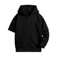 thumbnail image 4 of Besolor Teen Kids Girls Clothes Sweatshirts Casual Removable Long Sleeve Hoodies Fall Winter Oversized Fleece Jackets with Pocket(9-10 Years,Black), 4 of 7