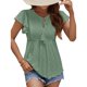 thumbnail image 3 of Blusa con cordones para mujer, blusa con ojales de jacquard para mujer, blusa informal con mangas con volantes y ojales, tecnología de vanguardia, 3 of 8