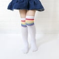 thumbnail image 4 of Herrnalise Children's Socks Cotton Colorful Stripes Student Rainbow Over The Knee High Socks Fashion All-match kids clothes, 4 of 5
