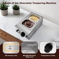 thumbnail image 2 of Chocolate Melting Pot, 2 Tanks Commercial Chocolate Tempering Machine Chocolate Melter, 800W Stainless Steel Electric Chocolate Warmer for Milk Coffee Cheese, 2 of 7