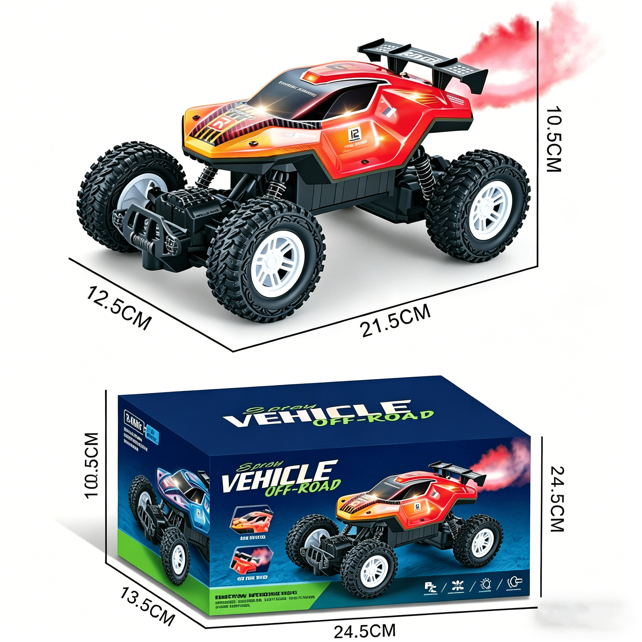 ZOGYMOZ Rc Monster Truck Off-Road Remote Control Car, 20KM/H All-Terrain Rock Crawler with 2 Rechargeable Battery