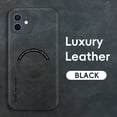 thumbnail image 5 of for iPhone 12 PU Leather Case, Vintage Compatible with MagSafe and Wireless Charging Slim Fit-Drop Scratch Resistant Support Magnetic Car Mount Case Cover for iPhone 12, Black, 5 of 9