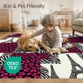 thumbnail image 4 of ODIKA Stripes Tower Motif Print Leopard Playful Expressive for Dining Room, Under Table, Home Office, Non-Slip Chair-Friendly, 4 of 7
